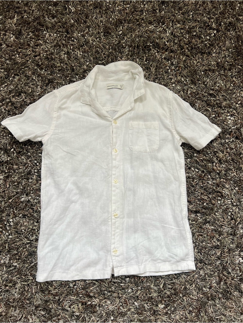 Abercrombie Kids Boys White Short Sleeve Button Up Shirt 11/12